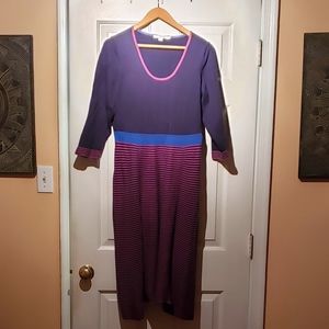 Boden blue with pink accent dress, size 12